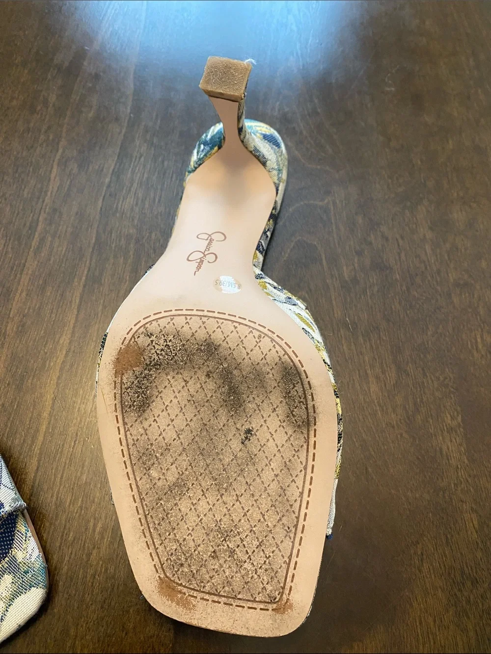 Jessica Simpson Blue Floral Slip-On Mules